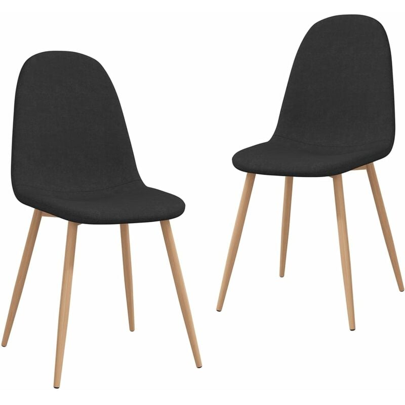 

vidaXL Sillas de comedor tela 2 unidades negro - Negro