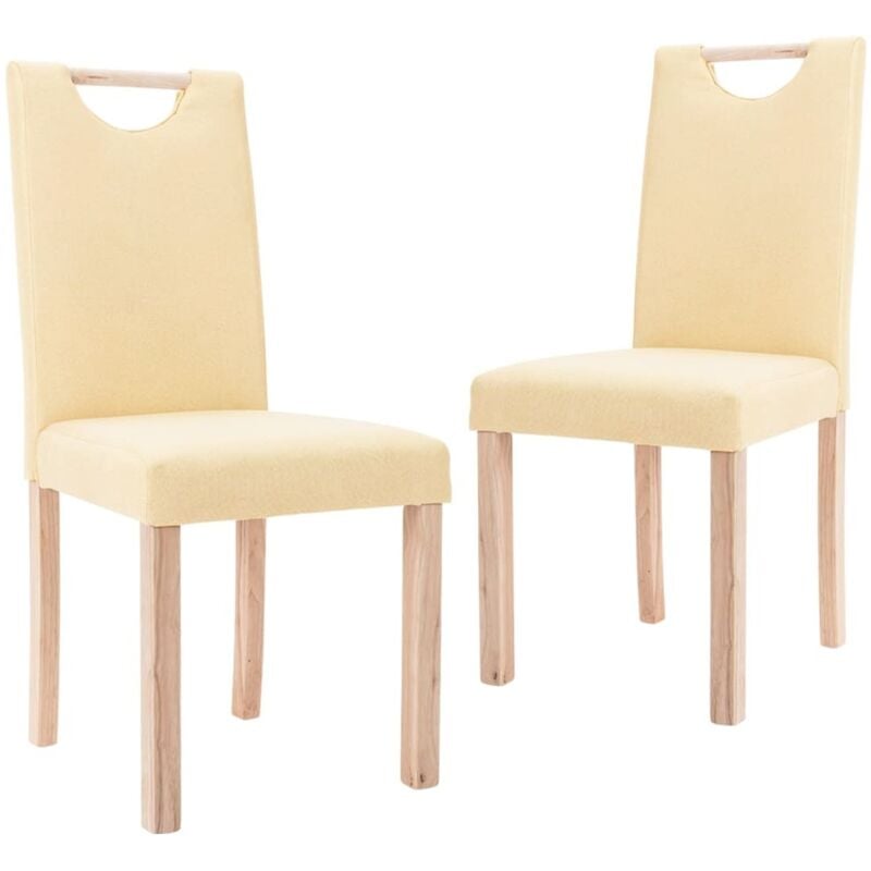

vidaXL Sillas de comedor 2 unidades tela color crema - Crema
