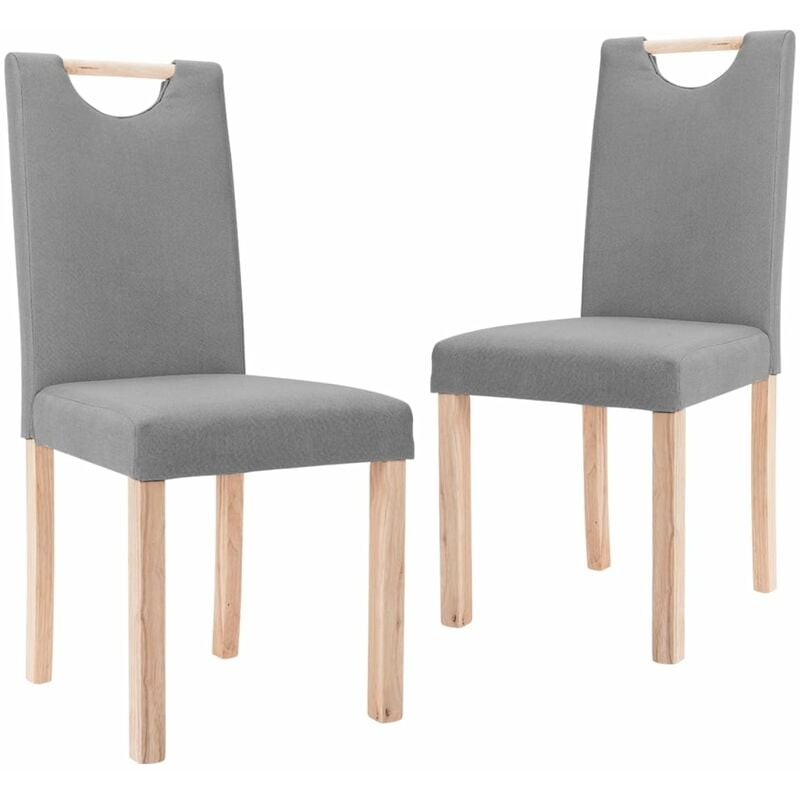 

vidaXL Sillas de comedor 2 unidades tela gris claro - Gris