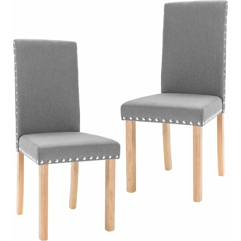 

vidaXL Sillas de comedor de tela gris claro 2 unidades - Gris