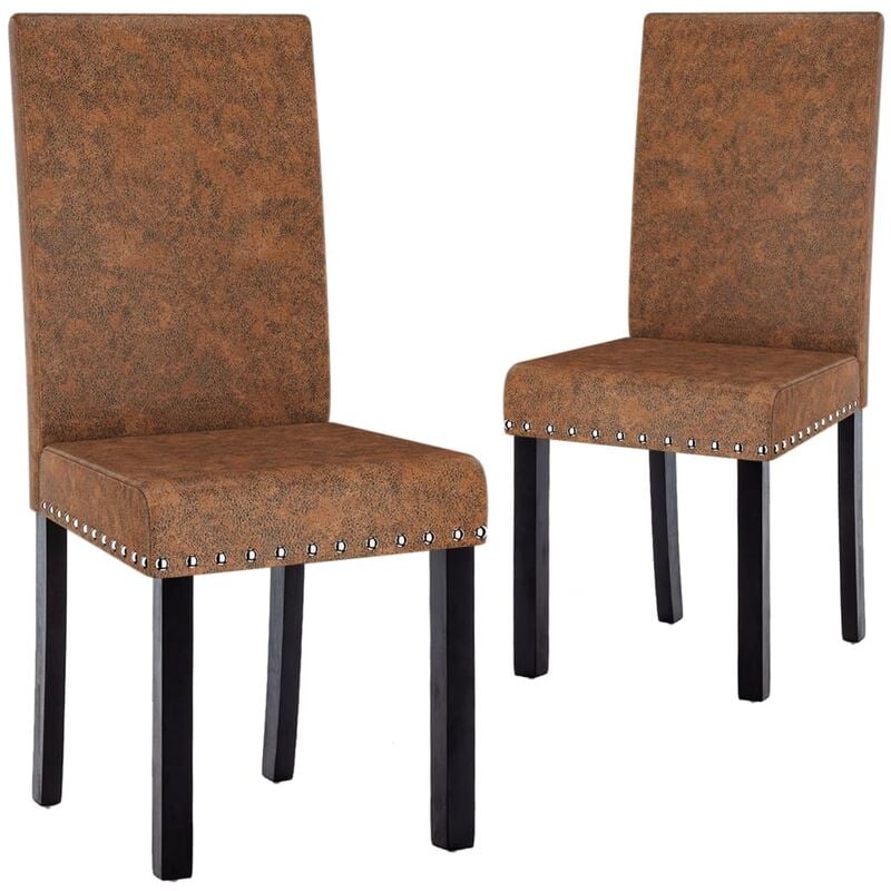 

vidaXL Sillas de comedor de tela marrón 2 unidades - Marrón