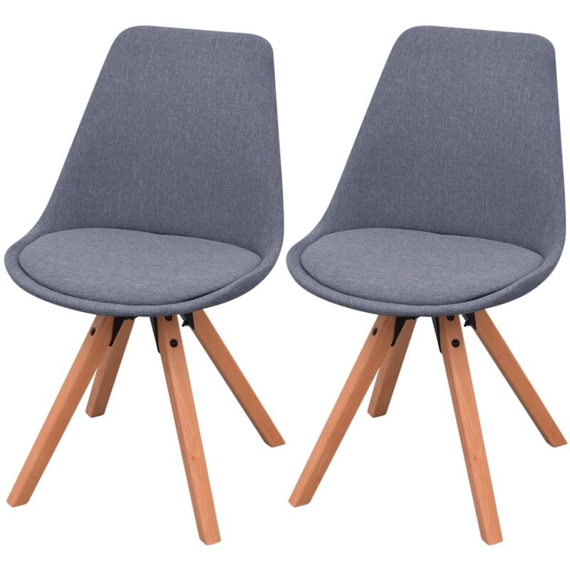 

vidaXL Sillas de Comedor Tela 2 Unidades Gris Claro - Gris