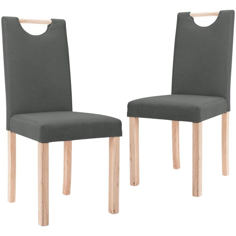 

vidaXL Sillas de comedor 2 unidades tela gris oscuro - Gris