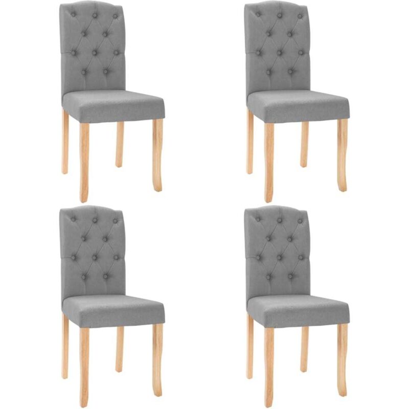 

vidaXL Sillas de comedor tela 4 uds gris claro - Gris