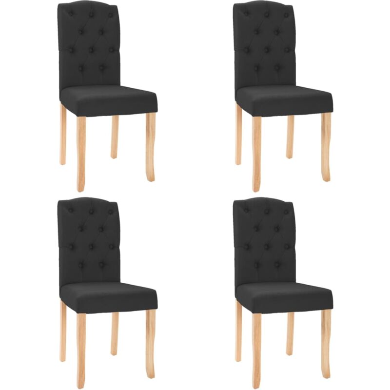 

vidaXL Sillas de comedor tela 4 uds negra - Negro