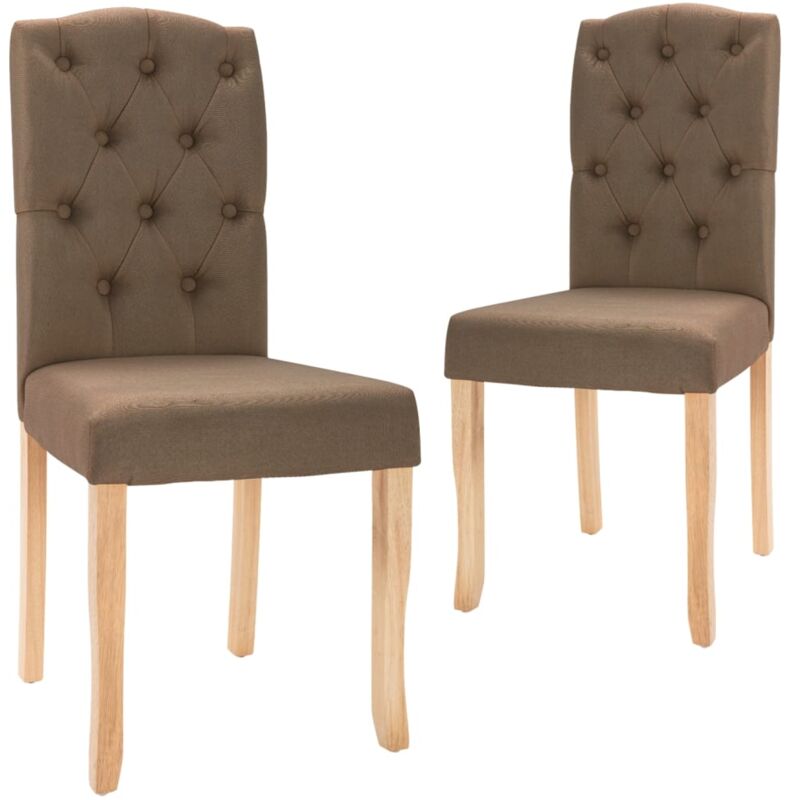 

vidaXL Sillas de comedor tela 2 uds marrón - Marrón