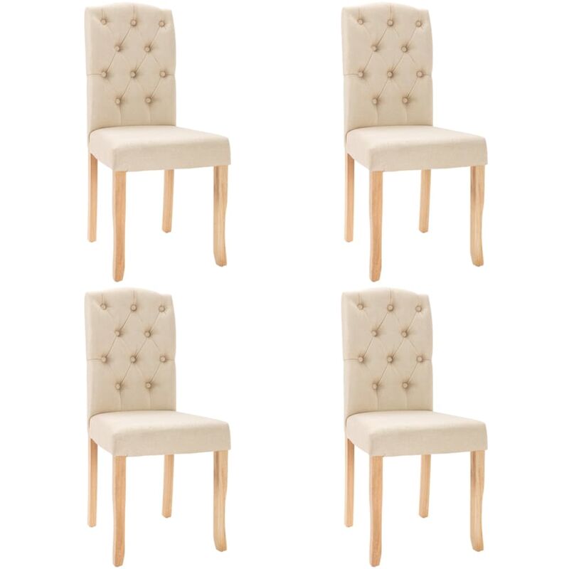 

vidaXL Sillas de comedor tela 4 uds color crema - Crema