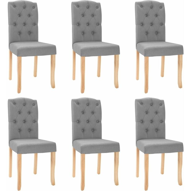 

vidaXL Sillas de comedor tela 6 uds gris claro - Gris