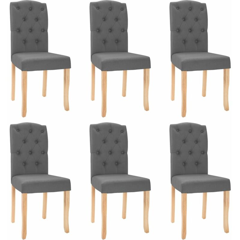 

vidaXL Sillas de comedor tela 6 uds gris oscura - Gris