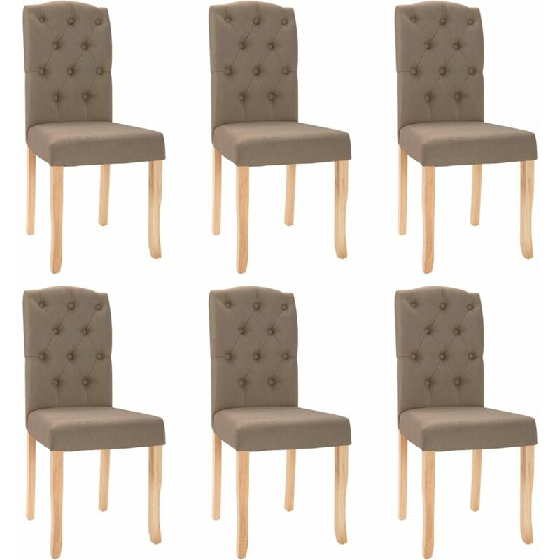 

vidaXL Sillas de comedor tela 6 uds gris taupé - Gris Topo