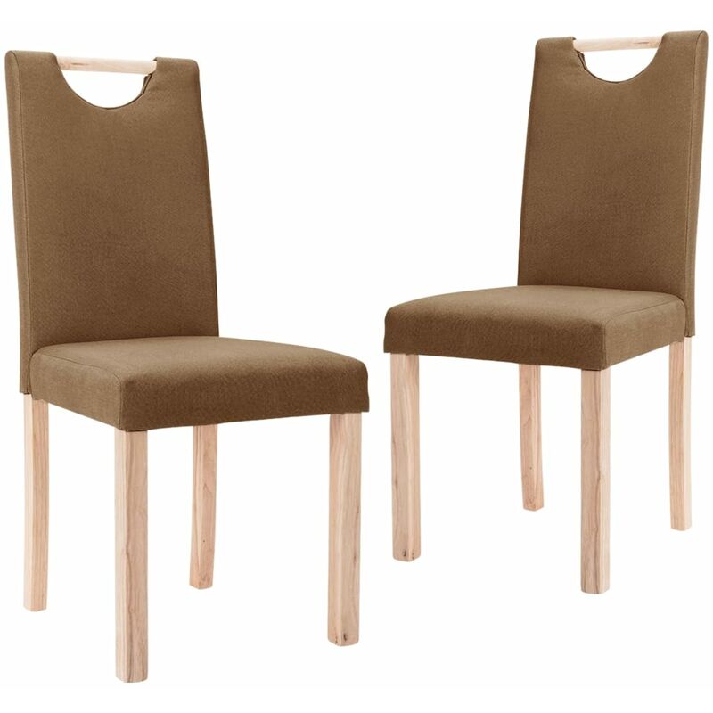 

vidaXL Sillas de comedor 2 unidades tela marrón - Marrón