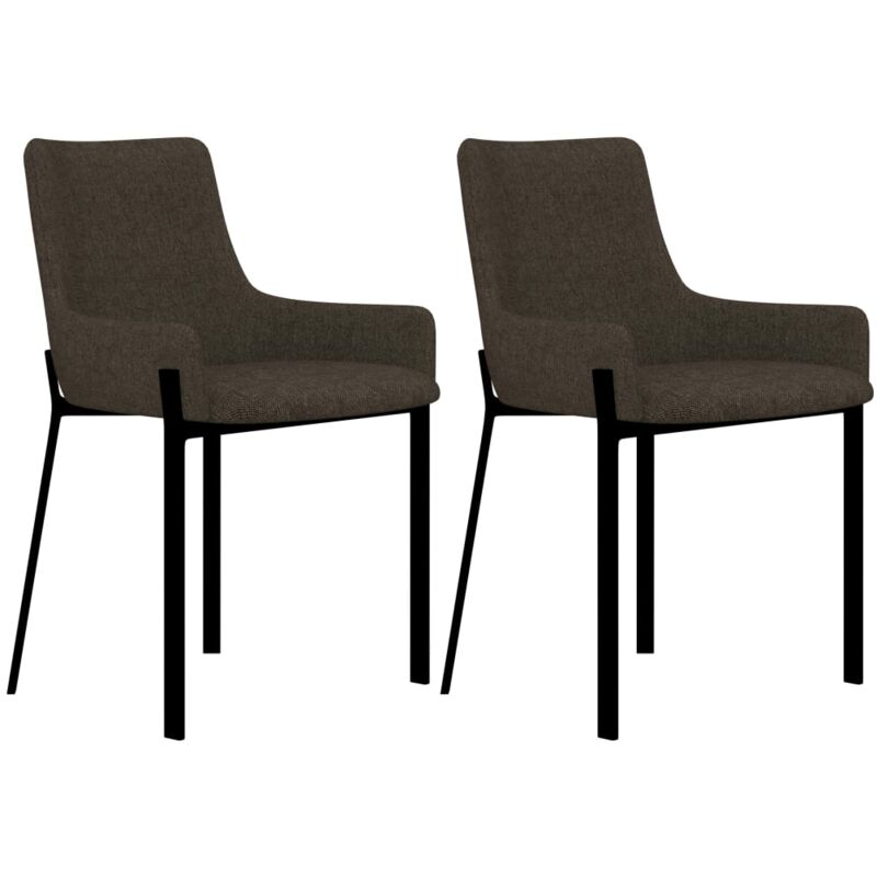 

vidaXL Sillas de Comedor Tela 2 Unidades Marrón - Marrón