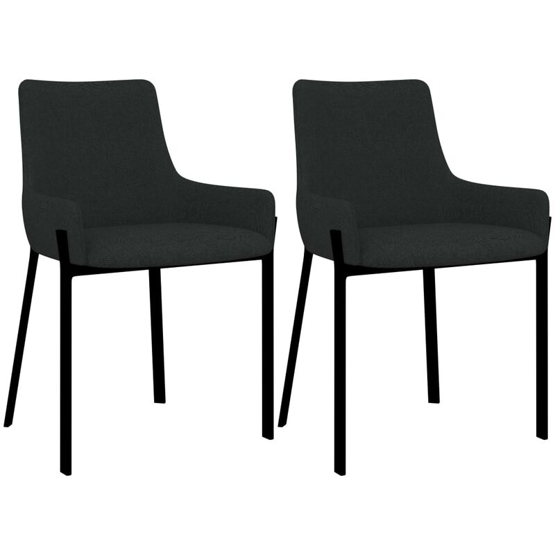 

vidaXL Sillas de Comedor Tela 2 Unidades Negro - Negro
