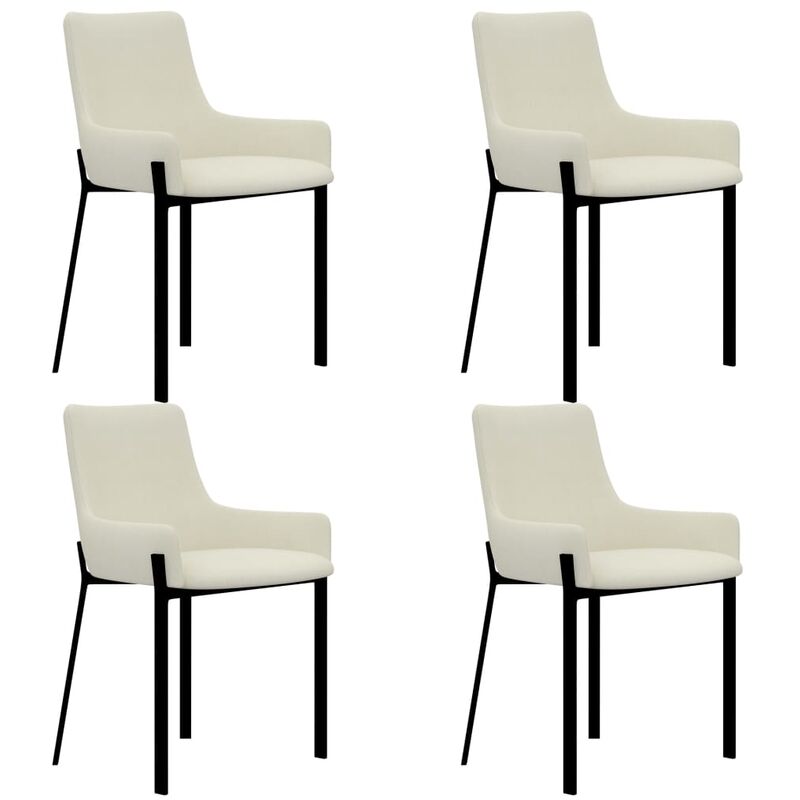 

vidaXL Sillas de Comedor Tela 4 Unidades Crema - Crema
