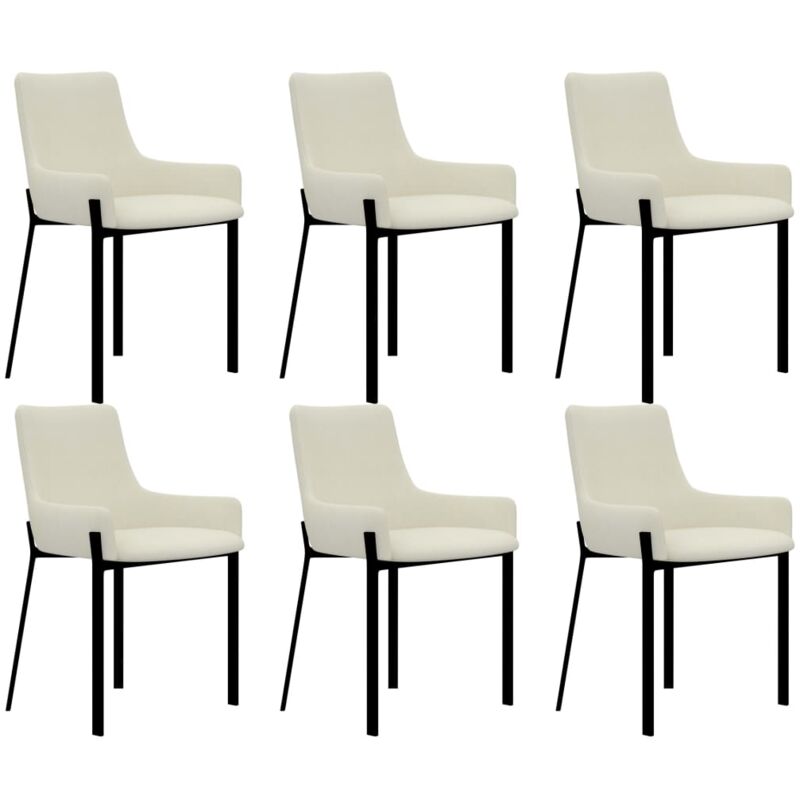 

Sillas de Comedor Tela 6 Unidades Crema - Crema - Vidaxl