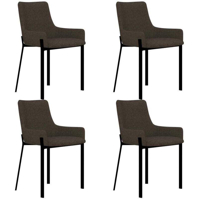 

vidaXL Sillas de Comedor Tela 4 Unidades Marrón - Marrón