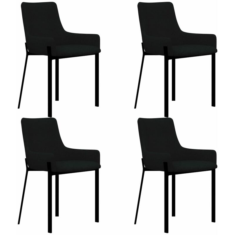 

vidaXL Sillas de Comedor Tela 4 Unidades Negra - Negro