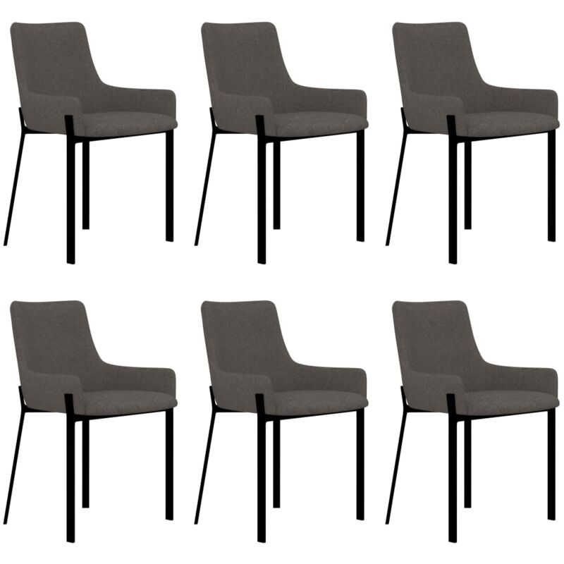 

Sillas de Comedor Tela 6 Unidades Gris Taupe - Gris Topo - Vidaxl