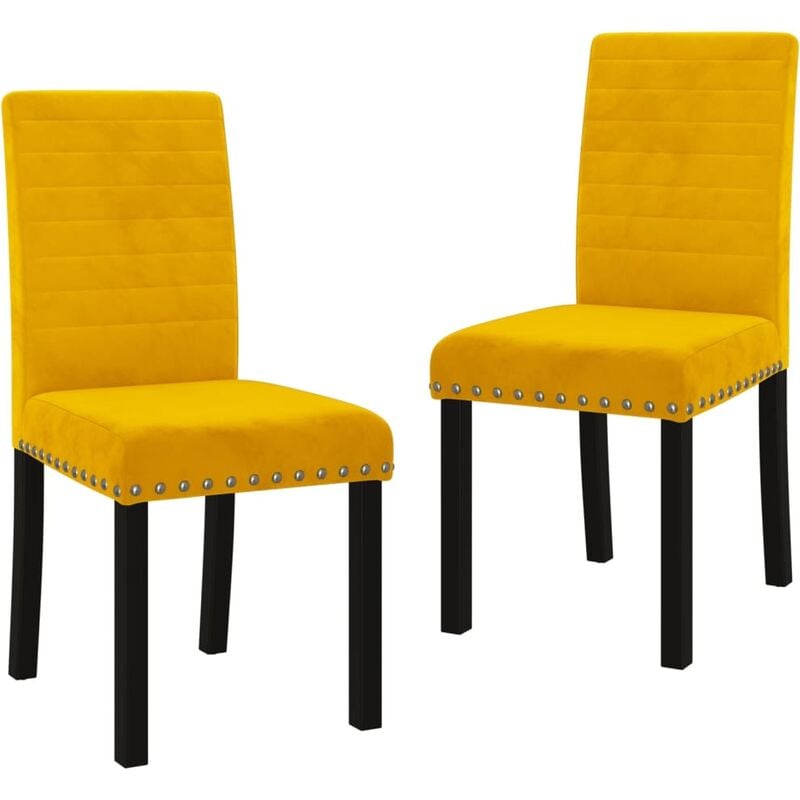 

vidaXL Sillas de comedor 2 unidades terciopelo amarillo - Amarillo