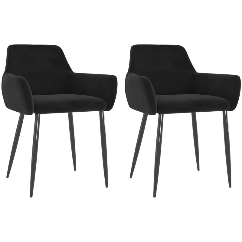 

vidaXL Sillas de comedor terciopelo 2 unidades negro - Negro