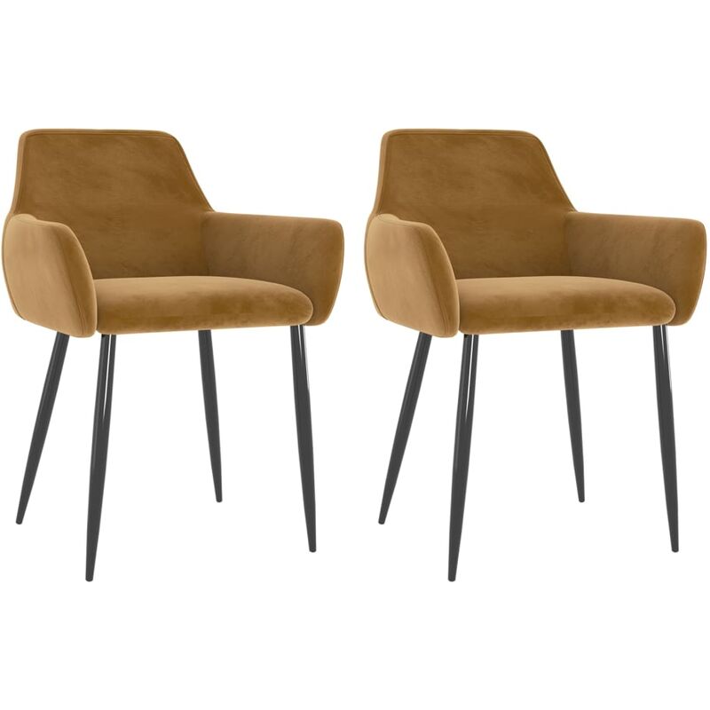 

vidaXL Sillas de comedor terciopelo 2 unidades marrón - Marrón