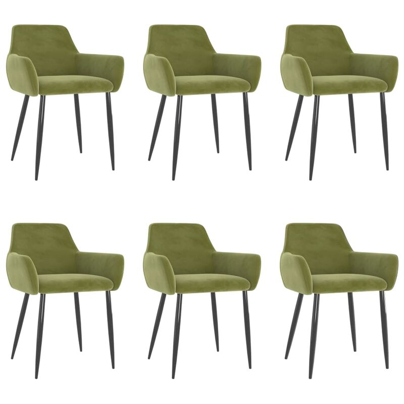 

vidaXL Sillas de comedor terciopelo 6 unidades verde claro - Verde