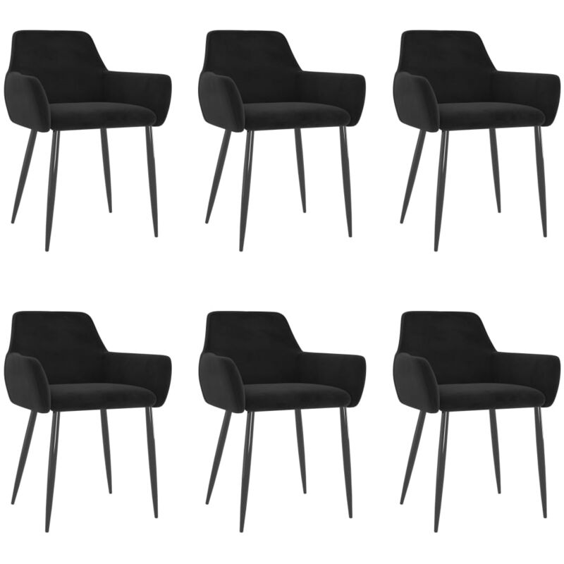 

Sillas de comedor terciopelo 6 unidades negro - Negro - Vidaxl