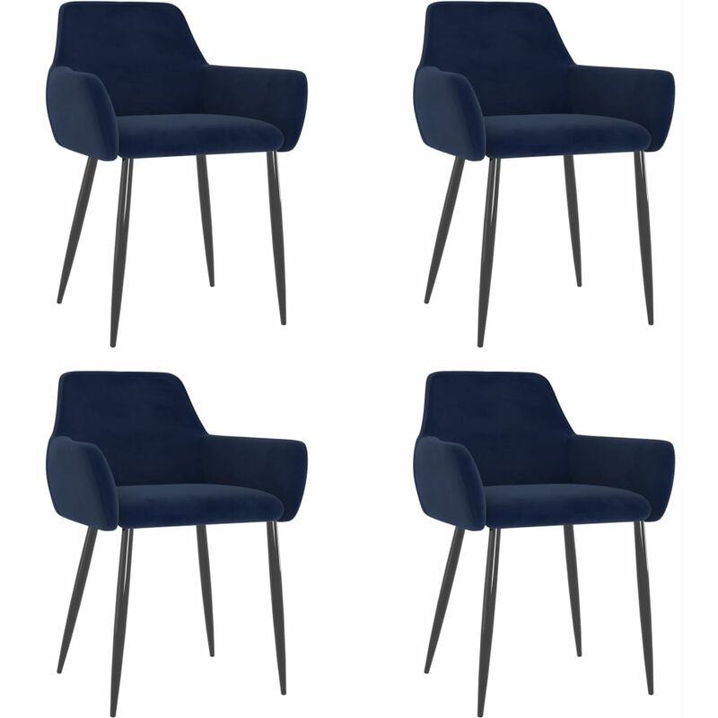 

Sillas de comedor terciopelo 4 unidades azul - Azul - Vidaxl