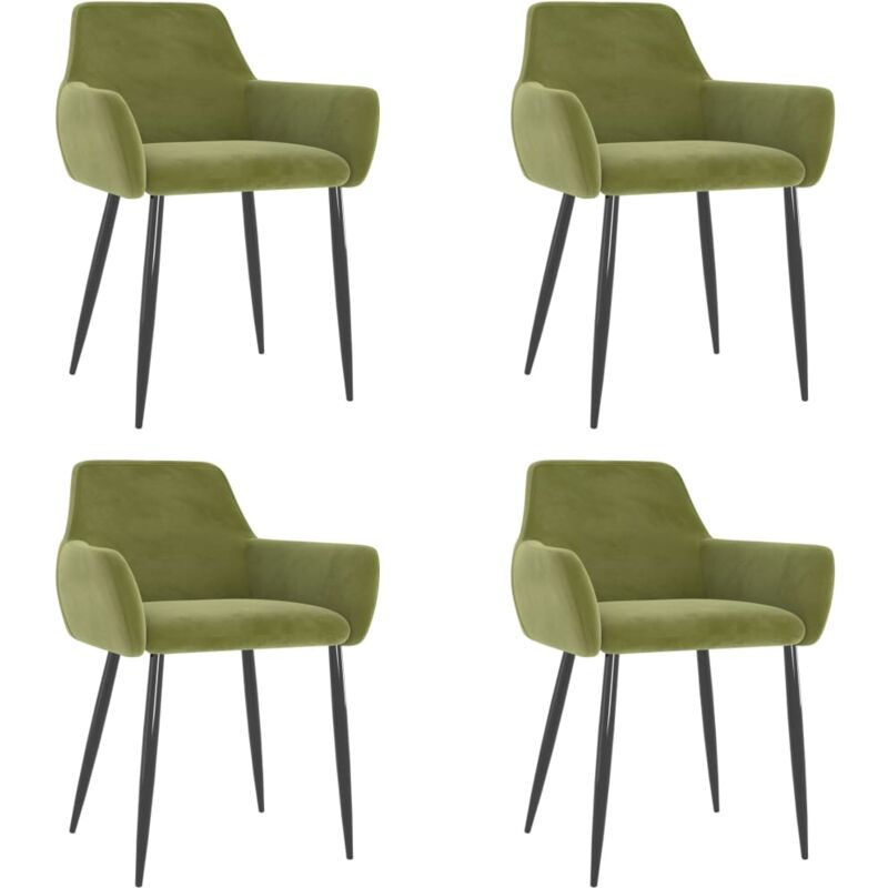 

vidaXL Sillas de comedor terciopelo 4 unidades verde claro - Verde