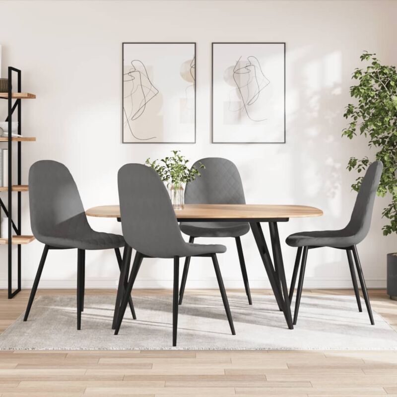 

vidaXL Sillas de comedor terciopelo 4 unidades gris claro - Gris