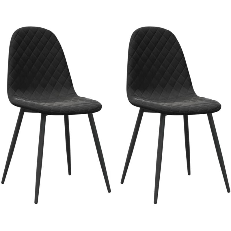 

vidaXL Sillas de comedor terciopelo 2 unidades negro - Negro