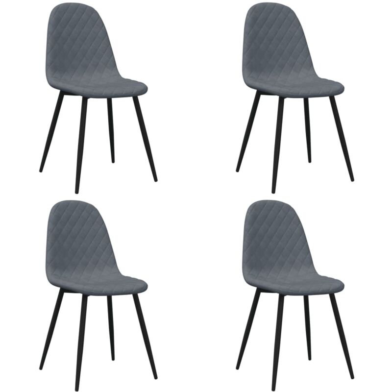 

vidaXL Sillas de comedor terciopelo 4 unidades gris oscuro - Gris