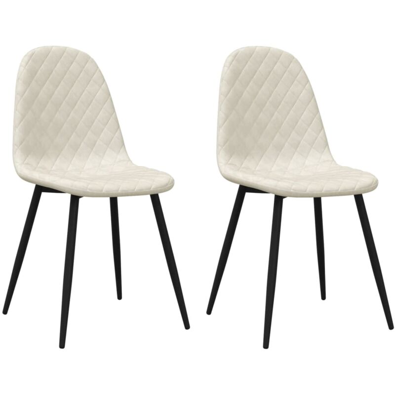

vidaXL Sillas de comedor terciopelo 2 unidades blanco crema - Blanco