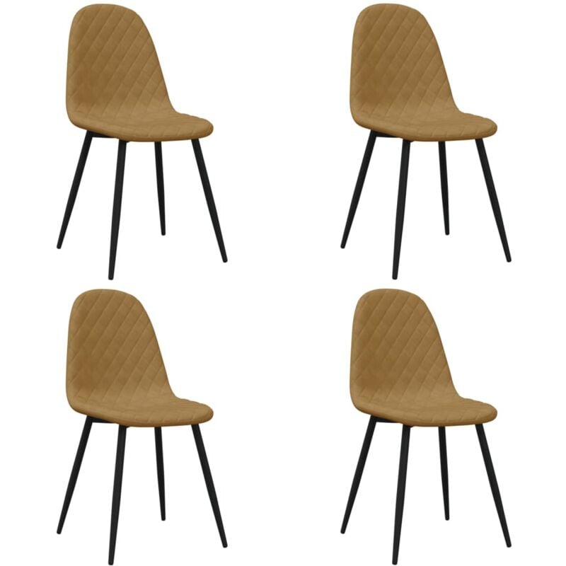 

vidaXL Sillas de comedor terciopelo 4 unidades marrón - Marrón