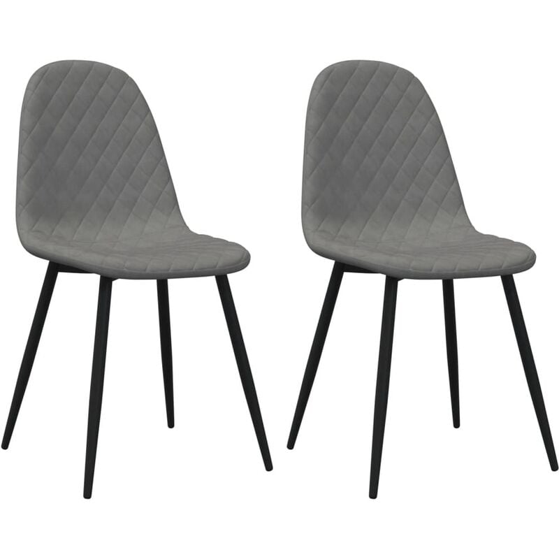 

vidaXL Sillas de comedor terciopelo 2 unidades gris claro - Gris