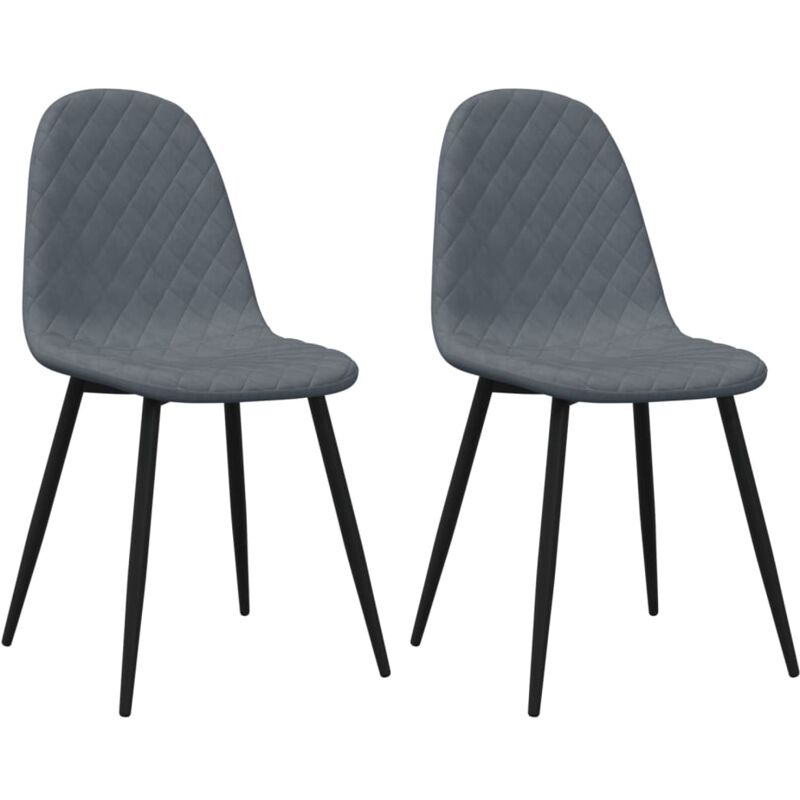 

vidaXL Sillas de comedor terciopelo 2 unidades gris oscuro - Gris