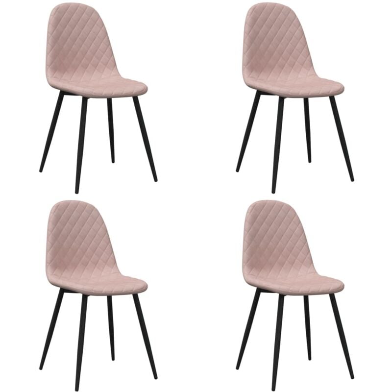 

vidaXL Sillas de comedor terciopelo 4 unidades rosa - Rosa