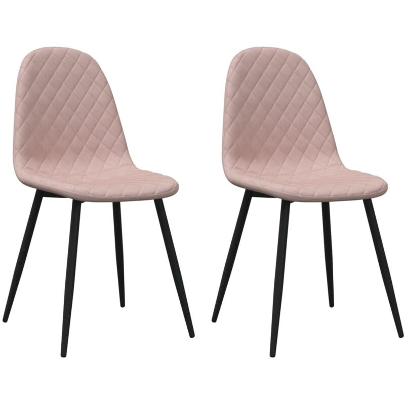 

vidaXL Sillas de comedor terciopelo 2 unidades rosa - Rosa