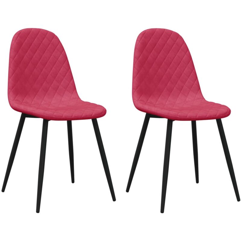 

vidaXL Sillas de comedor terciopelo 2 unidades rojo vino tinto - Rojo