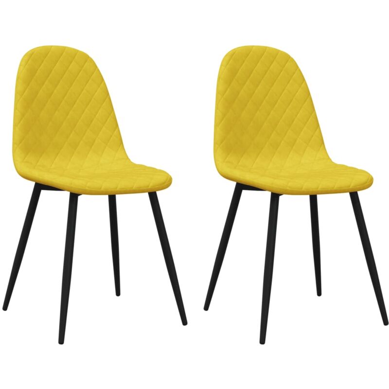 

vidaXL Sillas de comedor terciopelo 2 unidades amarillo mostaza - Amarillo