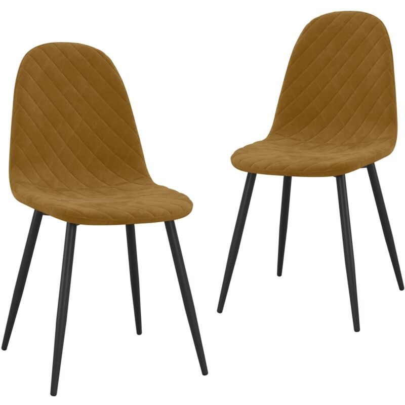 

vidaXL Sillas de comedor terciopelo 2 unidades marrón - Marrón