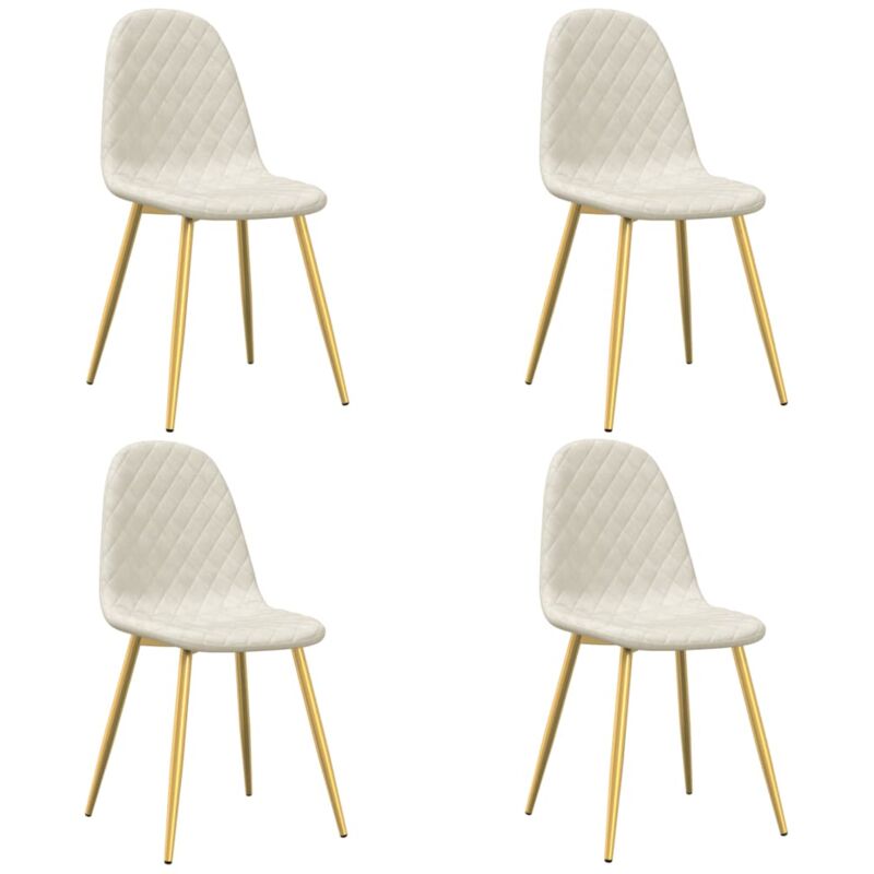 

Sillas de comedor 2 unidades terciopelo blanco crema - Blanco - Vidaxl