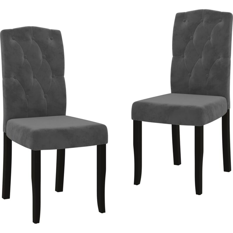 

vidaXL Sillas de comedor 2 unidades terciopelo gris oscuro - Gris