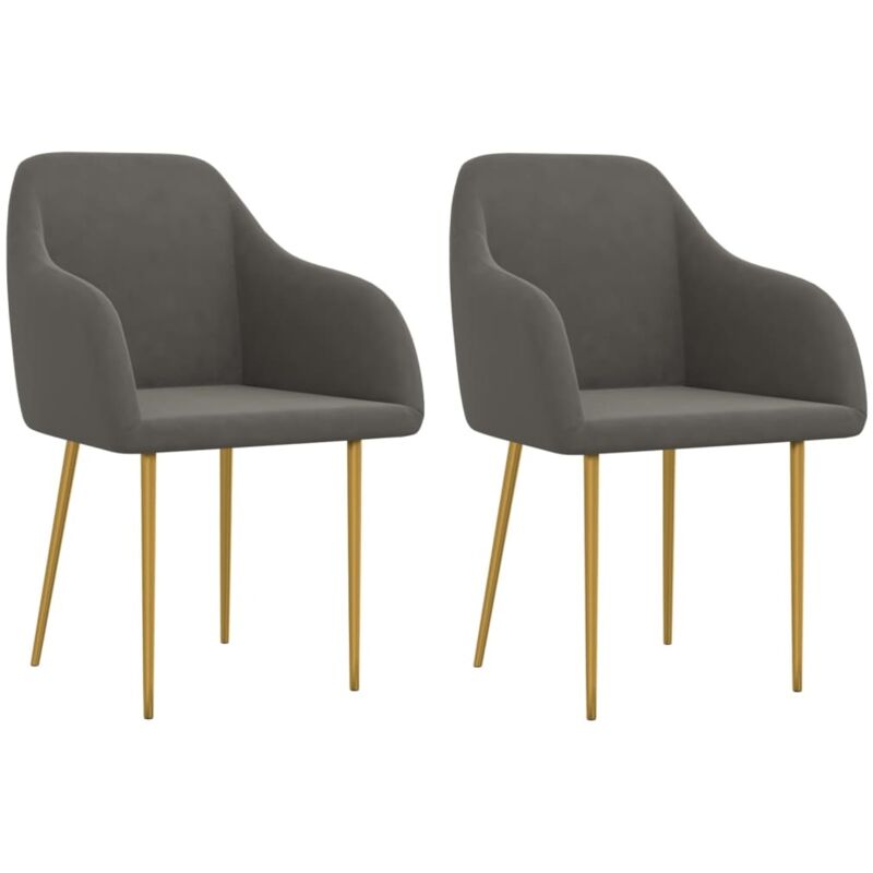 

vidaXL Sillas de comedor 2 unidades terciopelo gris oscuro - Gris