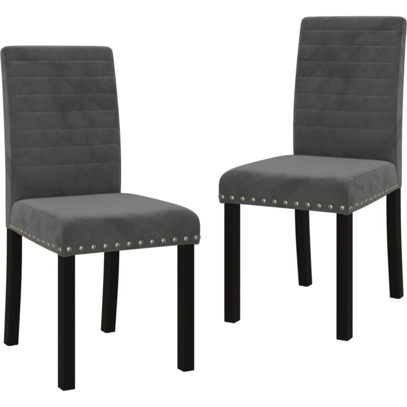 

vidaXL Sillas de comedor 2 unidades terciopelo gris oscuro - Gris