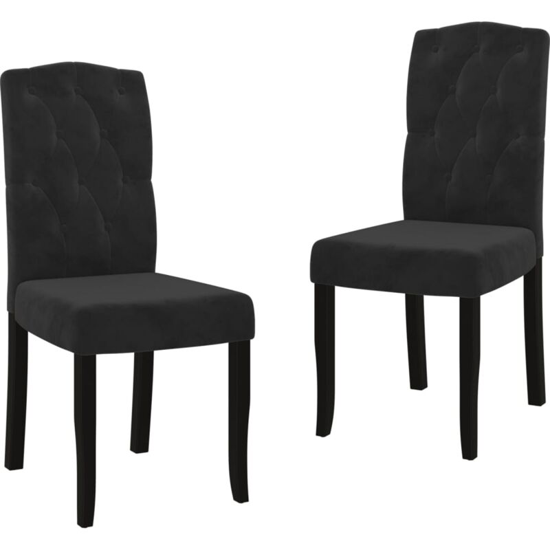 

vidaXL Sillas de comedor 2 unidades terciopelo negro - Negro