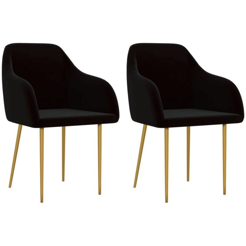 

vidaXL Sillas de comedor 2 unidades terciopelo negro - Negro