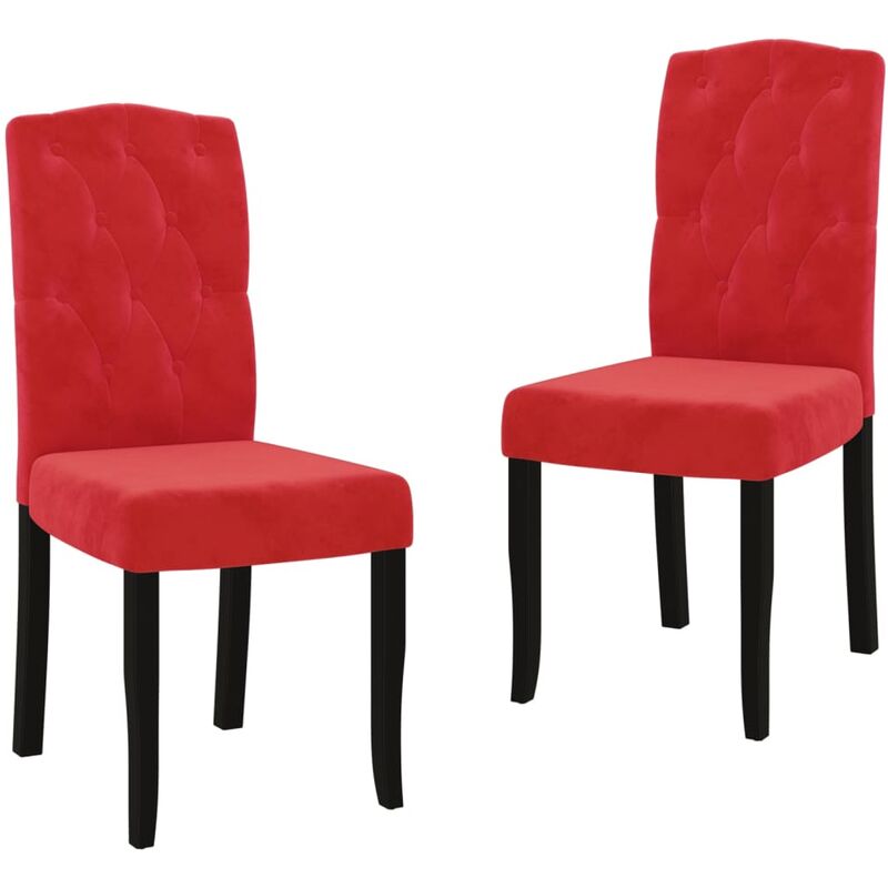 

vidaXL Sillas de comedor 2 unidades terciopelo rojo vino tinto - Rojo