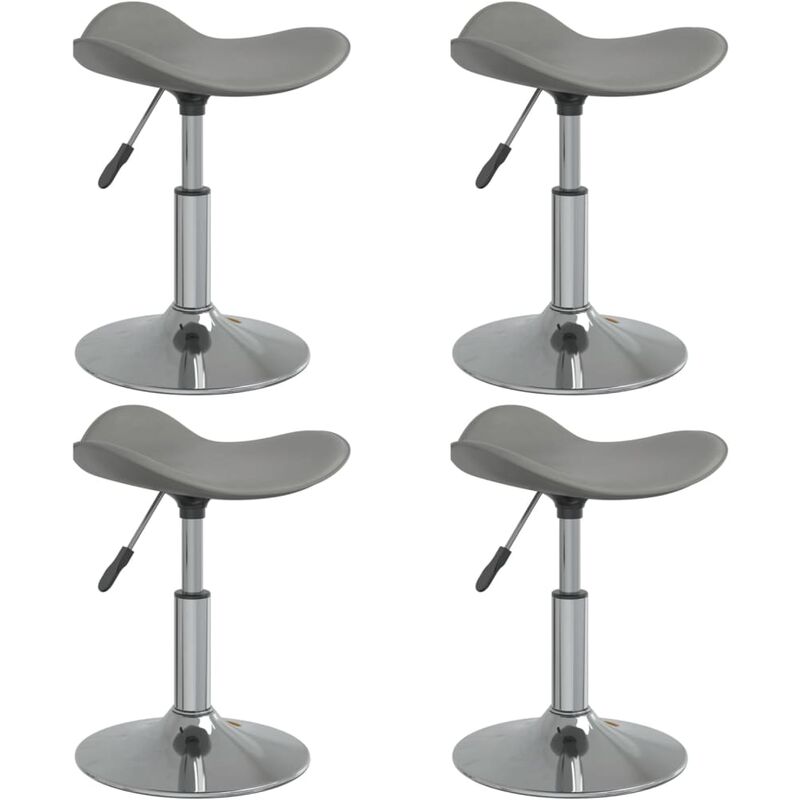 

vidaXL Sillas de comedor acero cromado cuero artificial 4 uds gris - Gris