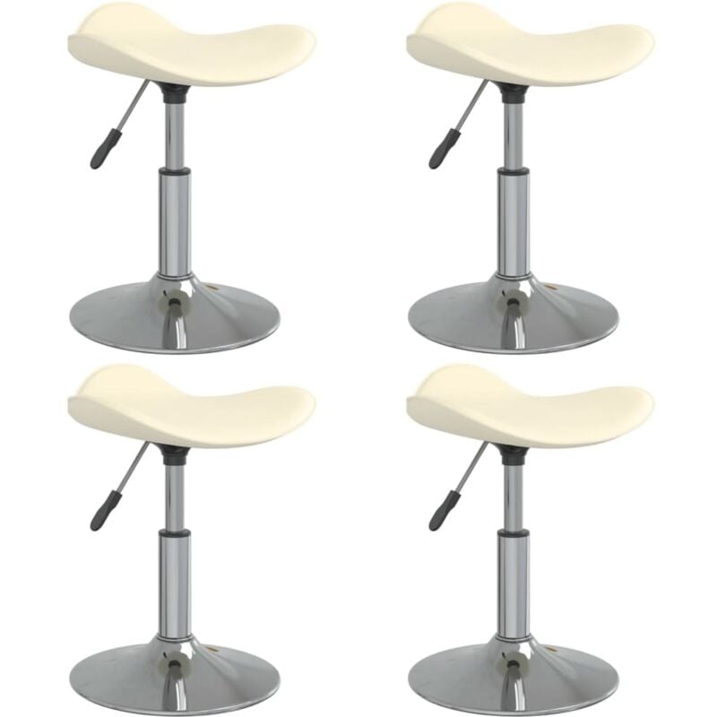 

vidaXL Sillas de comedor 4 uds acero cromado y cuero artificial crema - Crema
